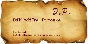 Dömény Piroska névjegykártya