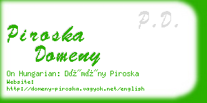 piroska domeny business card